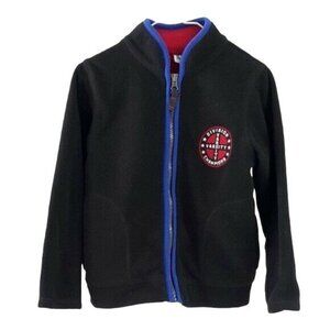2/$15 Carter's Fleece Jacket Black SZ 6 Pockets Varsity Division Champ Full Zip